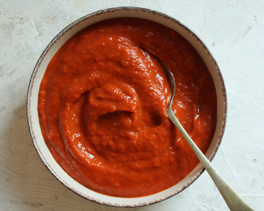 Paprika sauce in a bowl