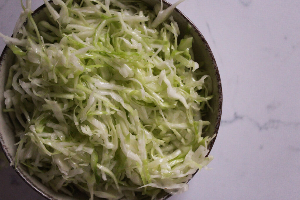 Serbian cabbage salad in a bowl